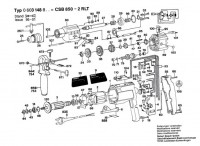 Bosch 0 603 148 842 CSB 850-2 RLT Percussion Drill 240 V / GB Spare Parts CSB850-2RLT